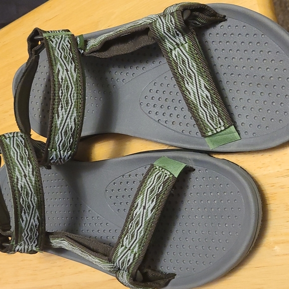 Green Teva sandals